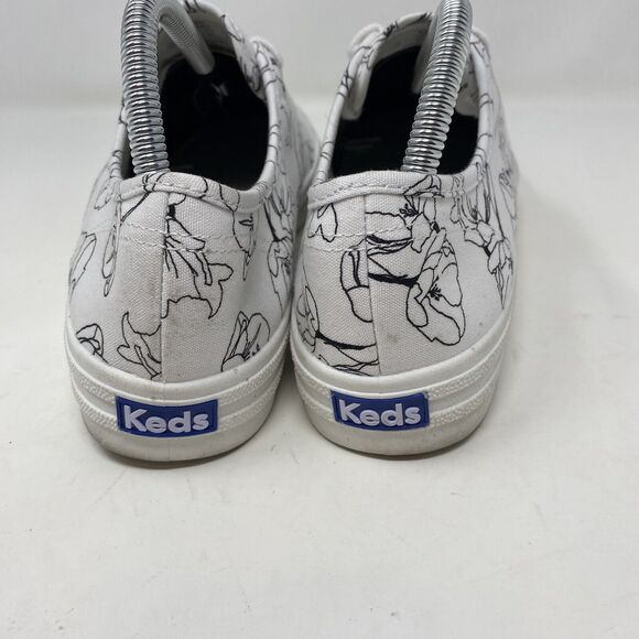 Keds Alley Breezie White and Black Hand Drawn Print Sneakers Size 10 WF66863 - Picture 11 of 14